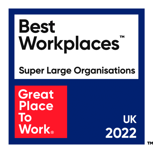 Best Workplace award - Great Place to Work UK 2022