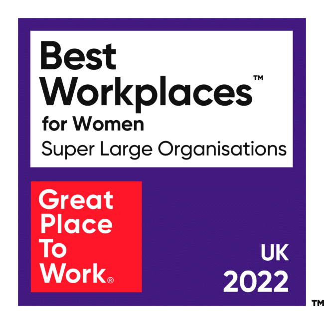 Best Workplace for Women award - Great Place to Work UK 2022